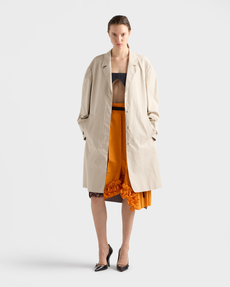 Prada Single-breasted double poplin coat outlook
