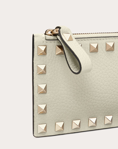 Valentino ROCKSTUD GRAINY CALFSKIN CARDHOLDER WITH ZIPPER outlook