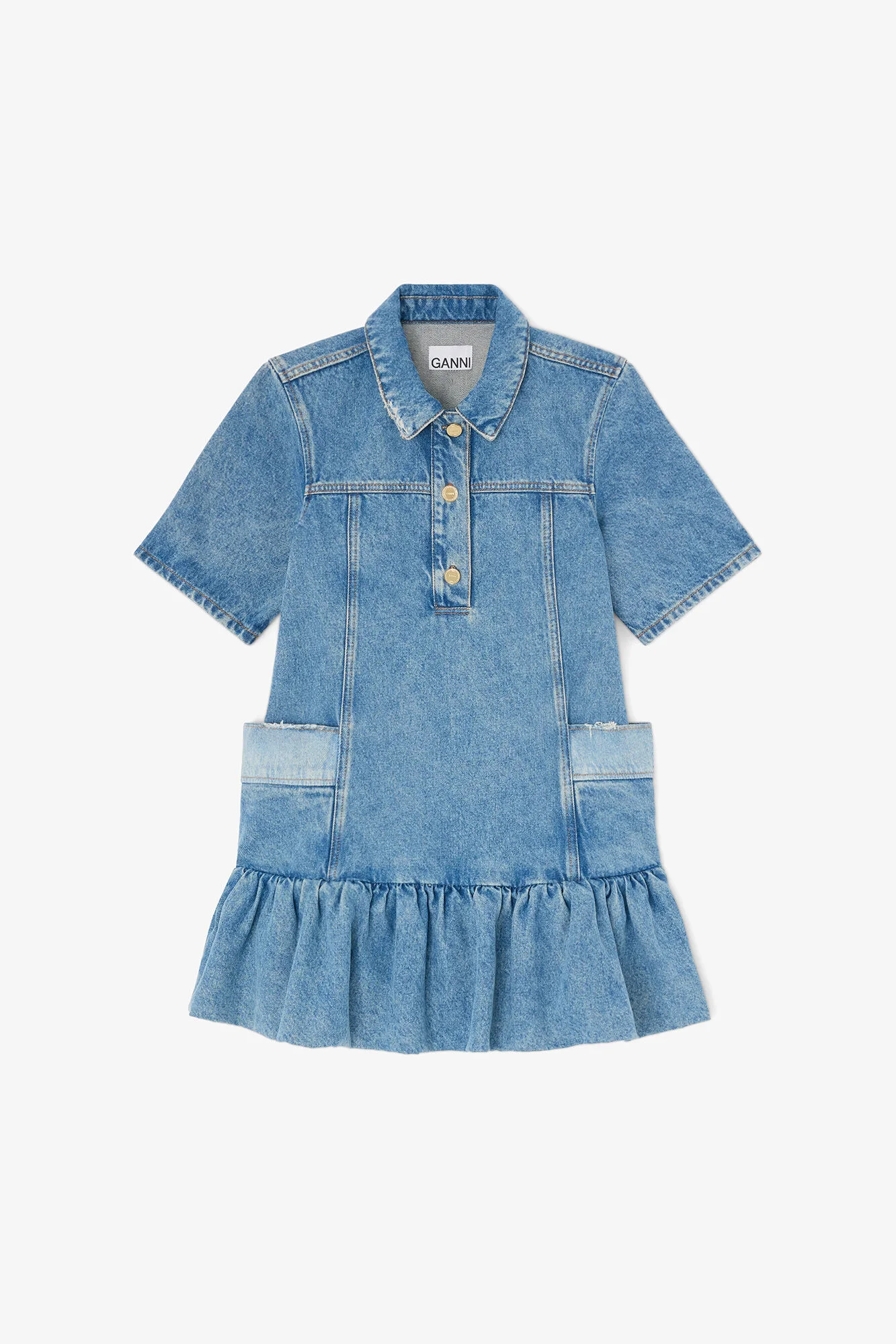 DRESS IN PATCHWORK DENIM - 1