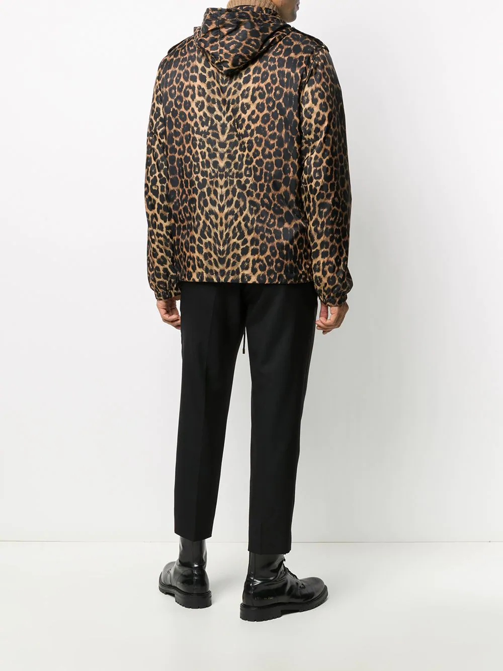 leopard-print hooded jacket - 4