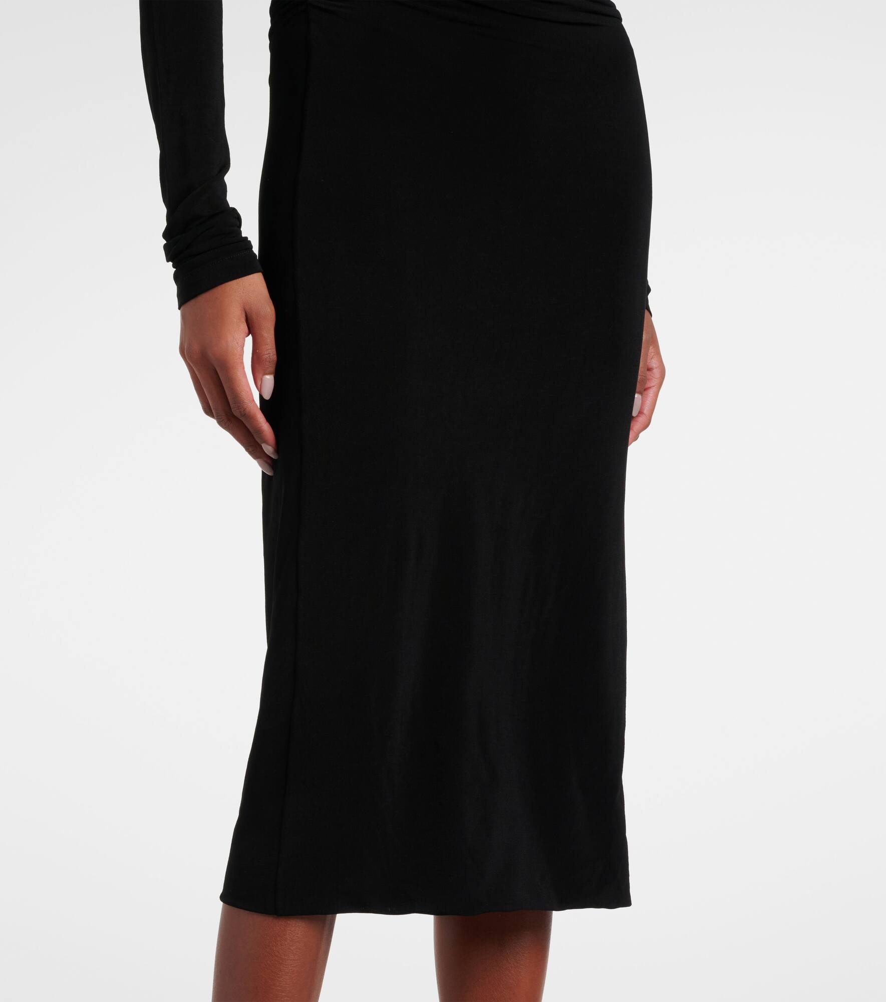 Gathered jersey midi dress - 5