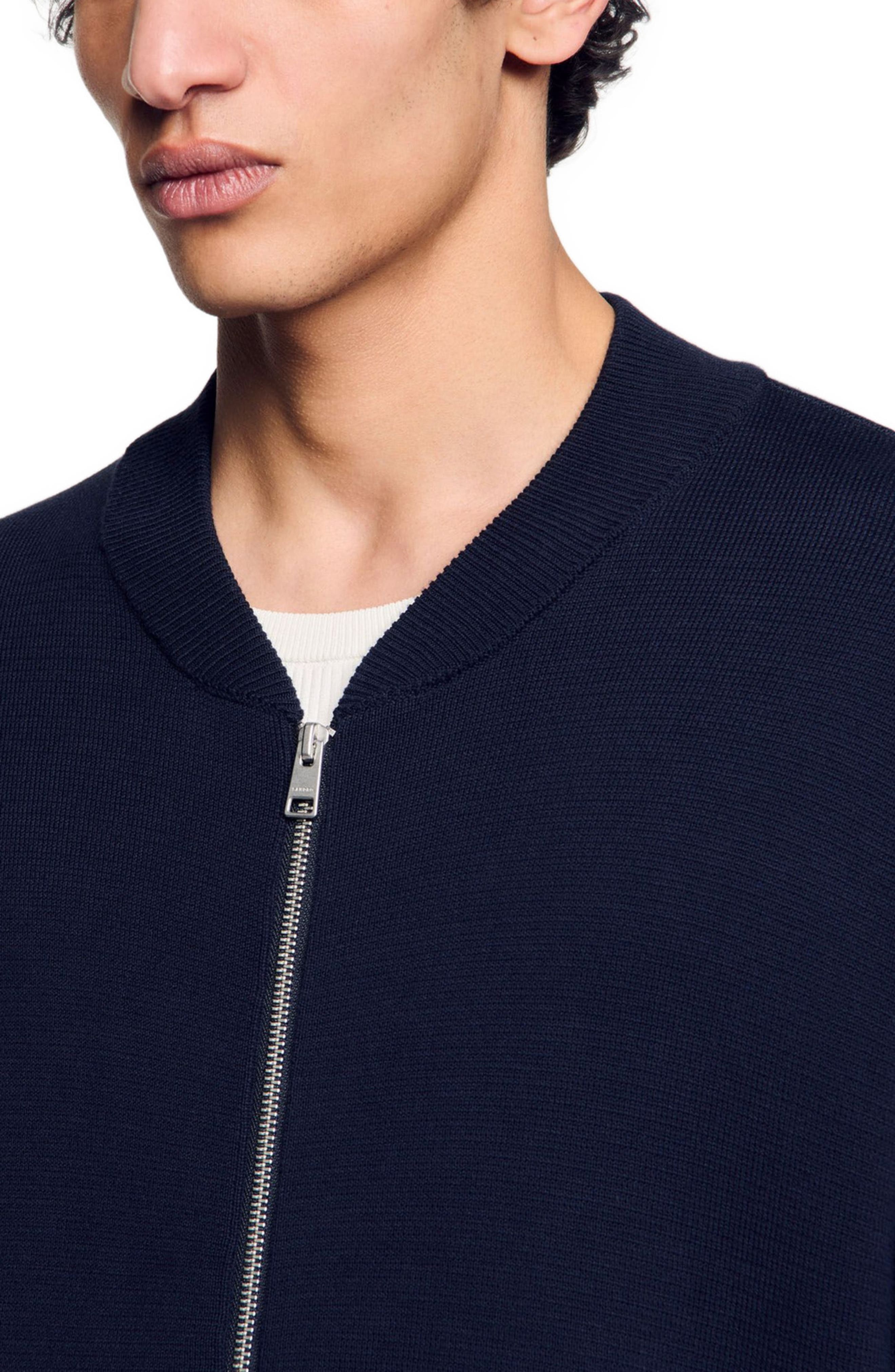 SANDRO Knit jacket in Navy Blue at Nordstrom - 4