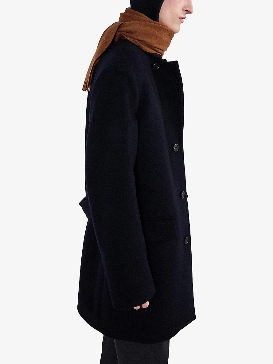 Single-breasted long-line wool coat - 3