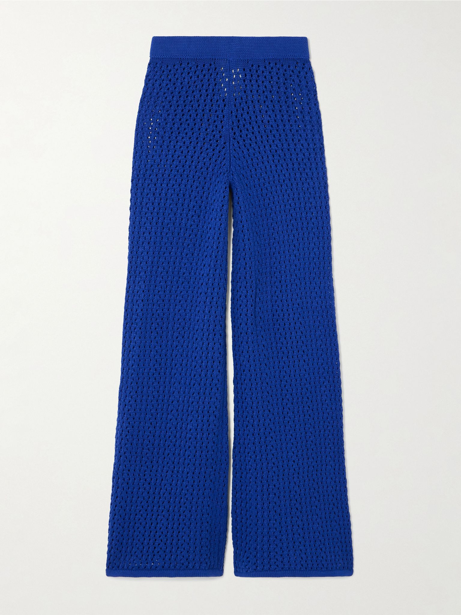Espina crocheted cotton flared pants Blue - 1