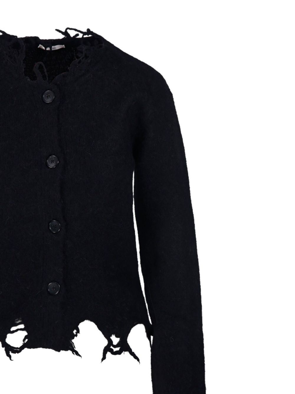 frayed-hem distressed cardigan - 4