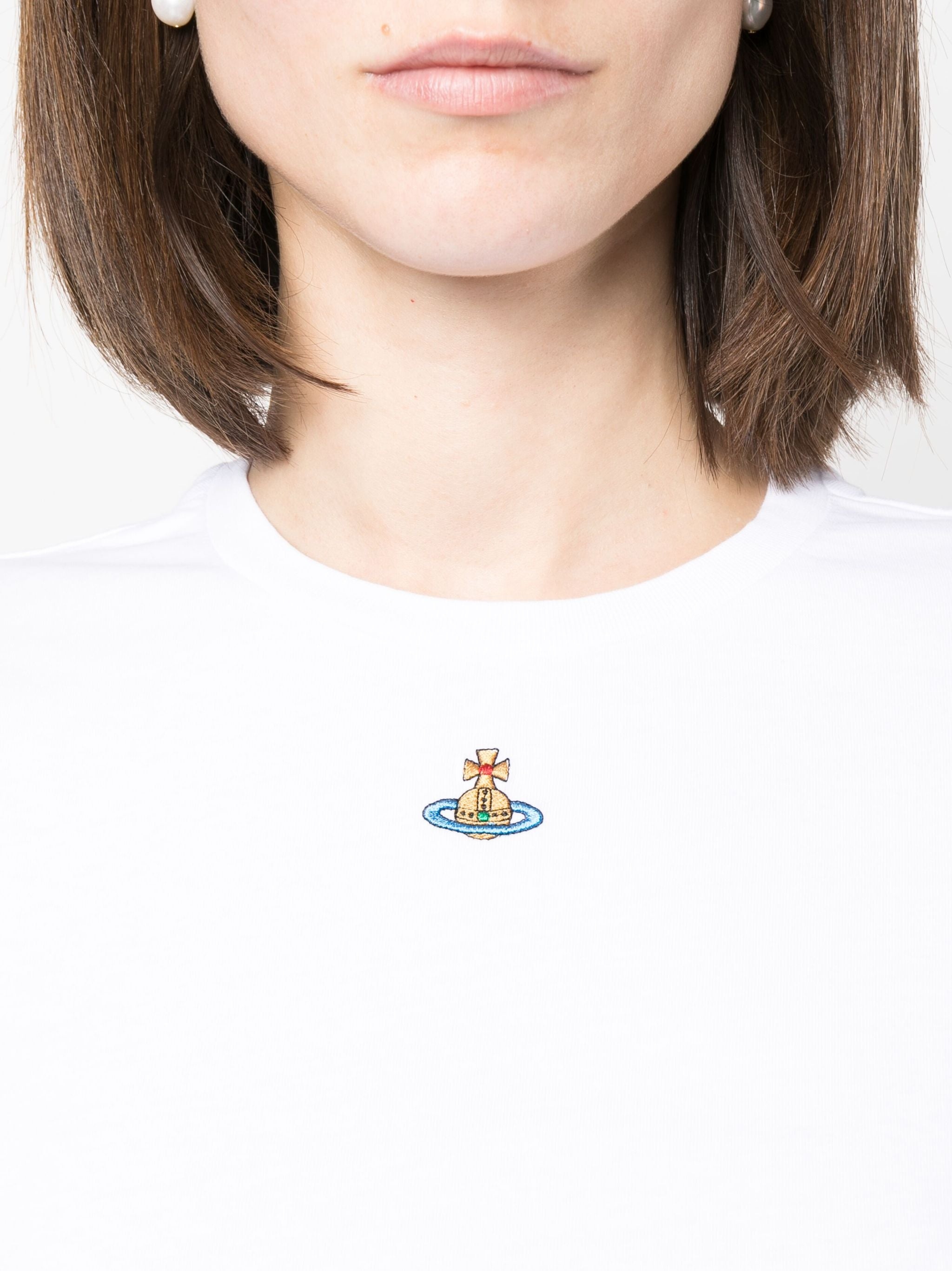 Orb Logo-embroidery Cotton T-shirt - 2