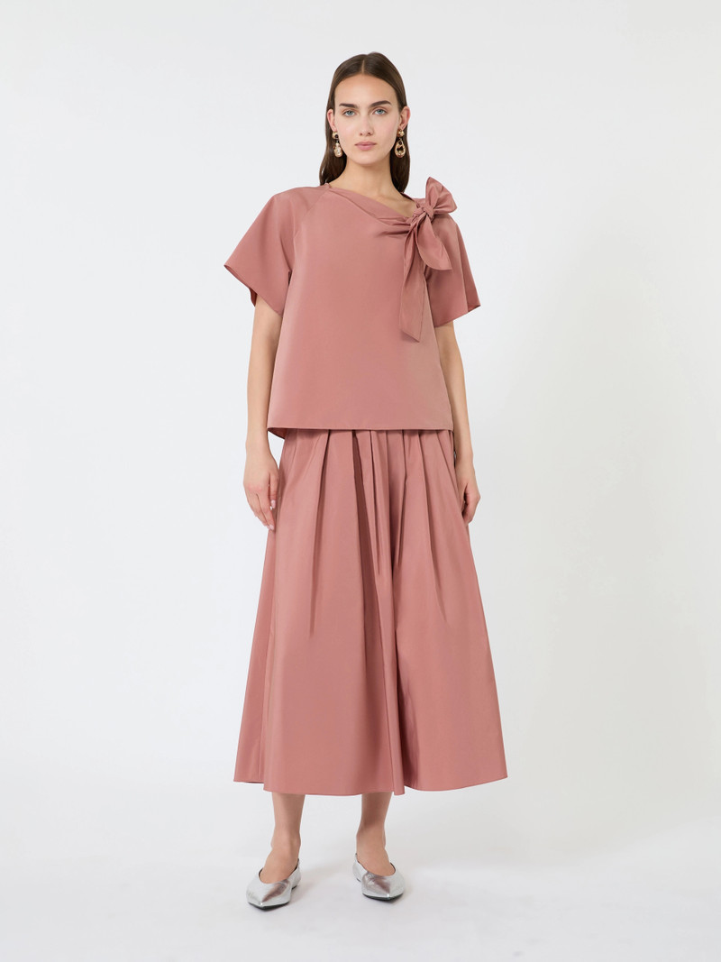 ALPACA Long cotton-blend taffeta skirt - TERRA COTTA 2