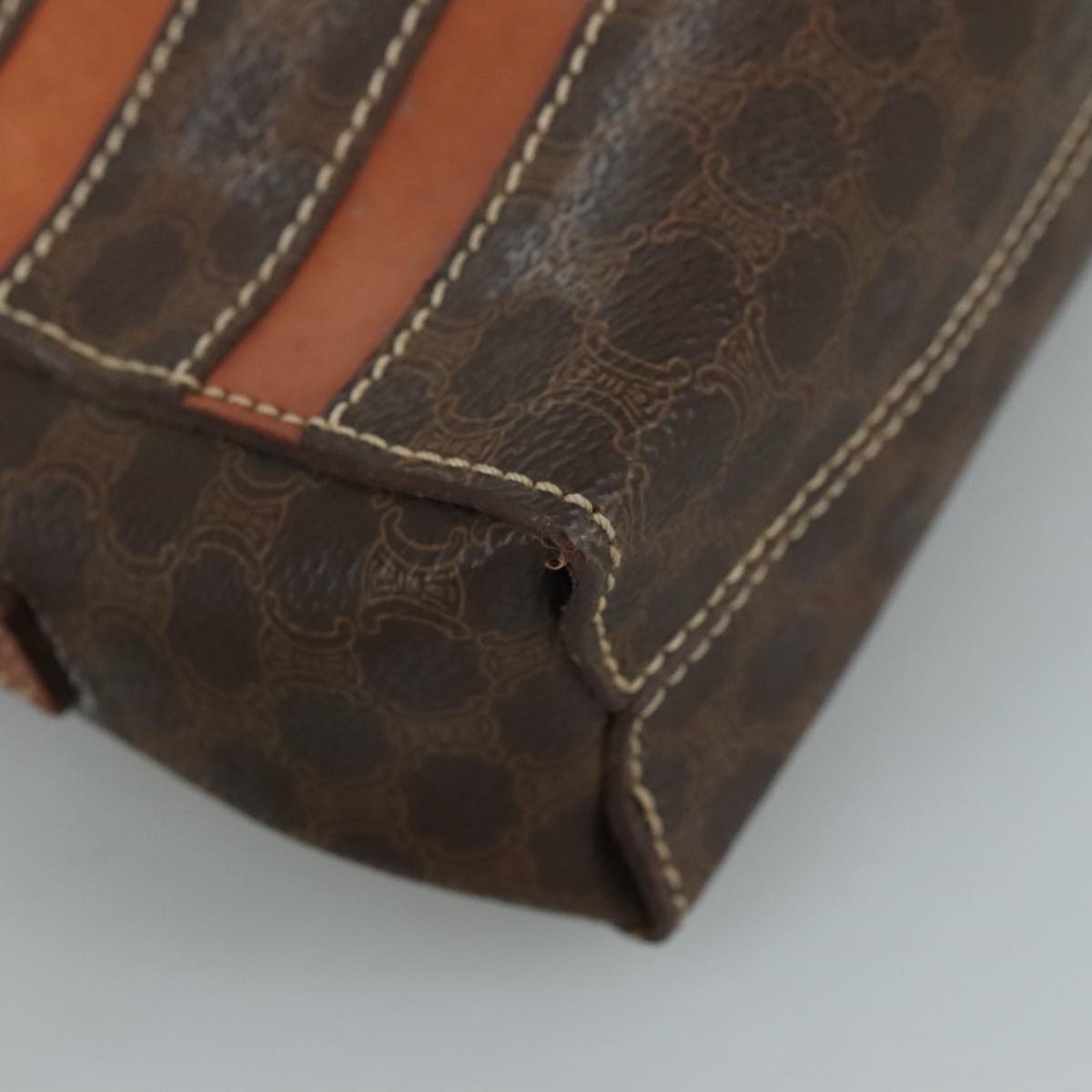 CELINE Macadam Canvas Shoulder Bag Pvc Leather Brown - 14