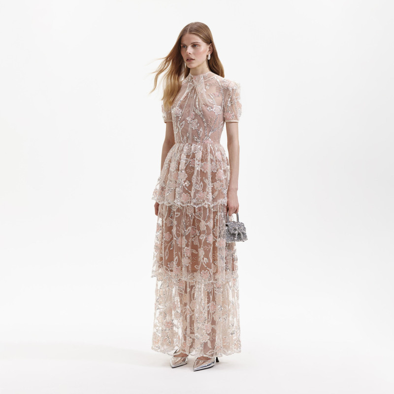 Sequin Flower Maxi Dress 2