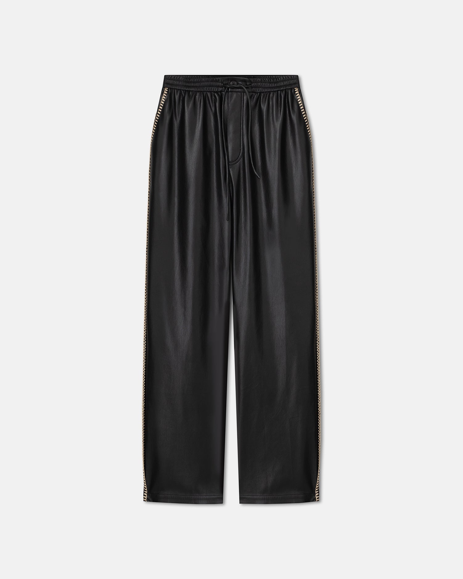 Raffia-Trimmed Okobor™ Alt-Leather Pants - 5