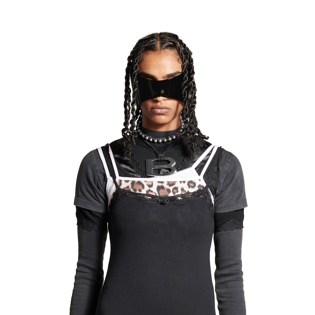 Women's Layered Dress in Black - 5