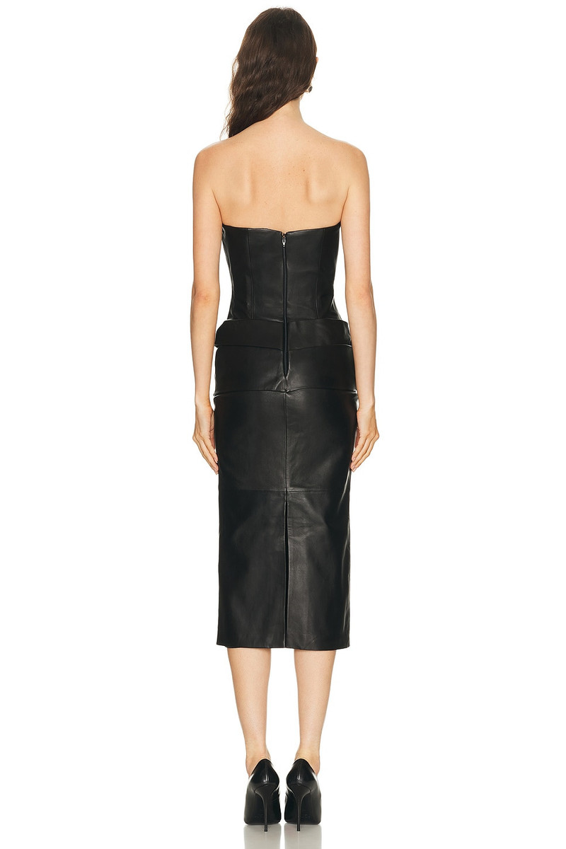 ALEX PERRY Strapless Curved Corset Drape Dress outlook