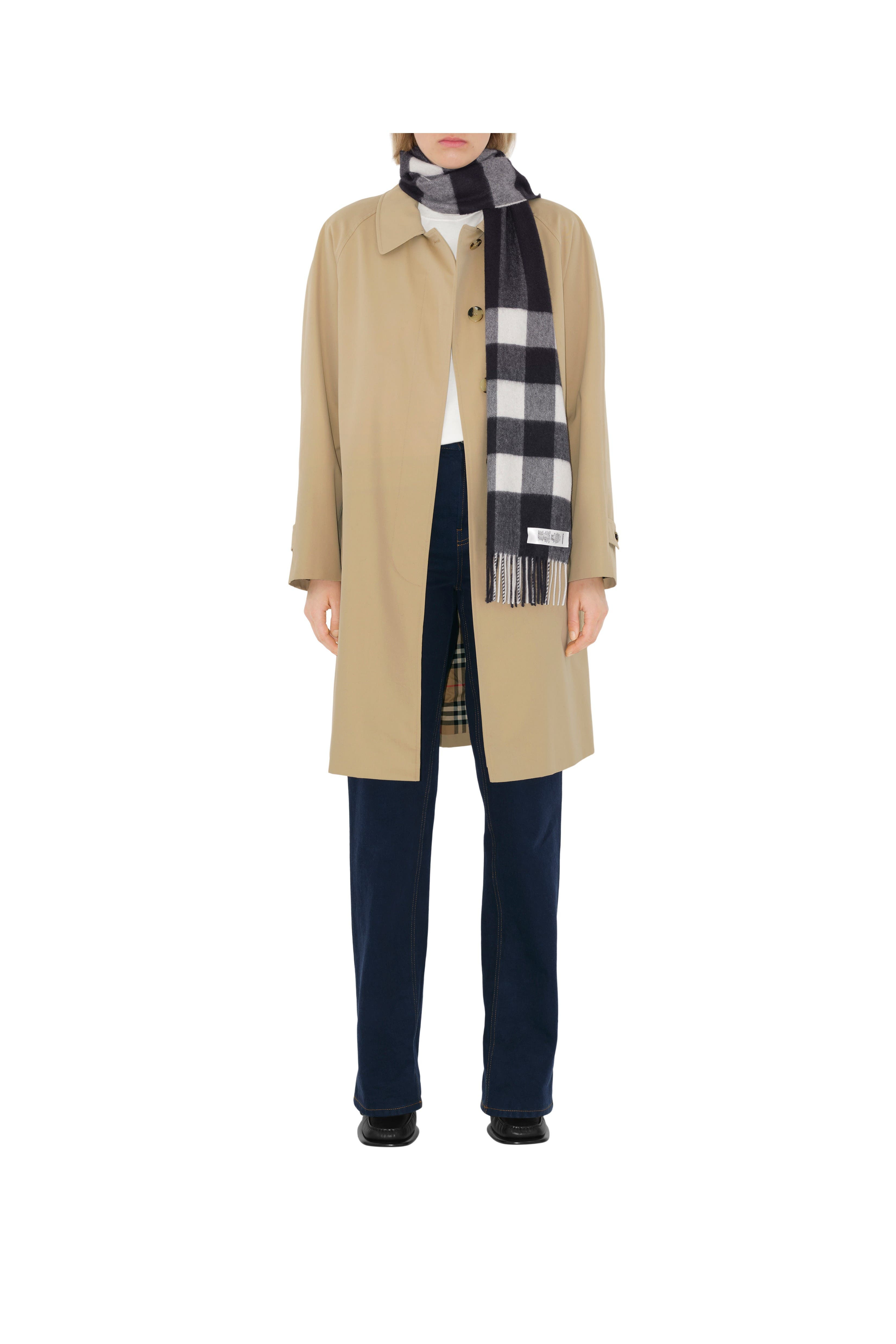 burberry Check Cashmere Scarf in Navy at Nordstrom - 5