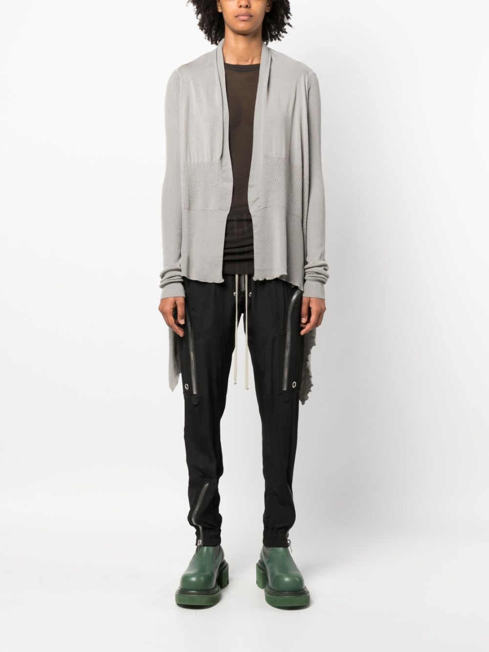 asymmetric virgin-wool cardigan - 2