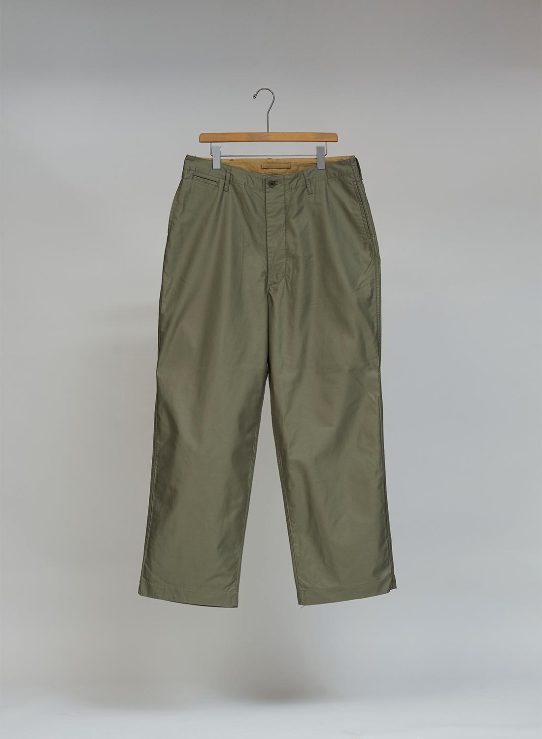 New Basic Chino Pant Moleskin in Green - 1