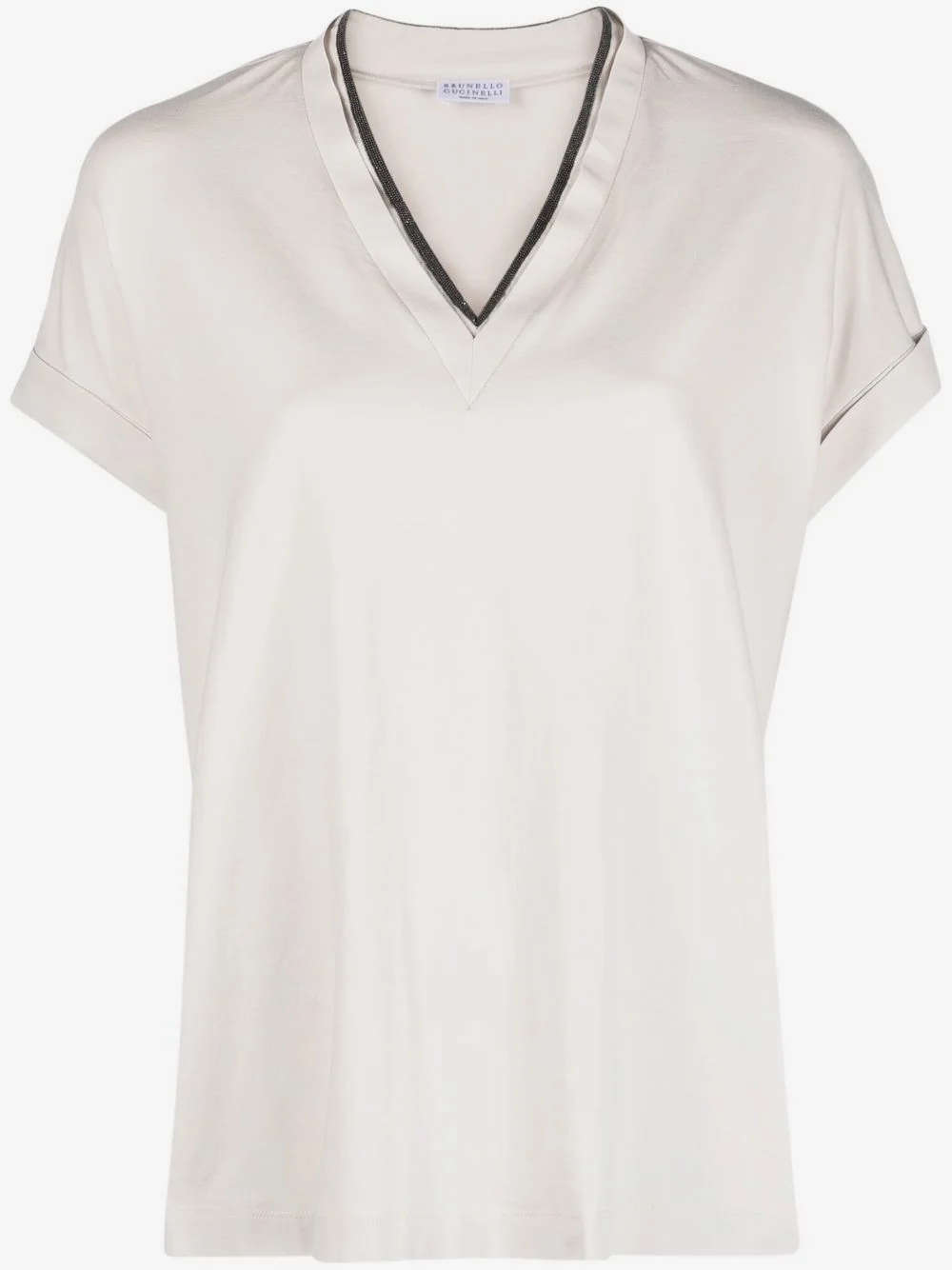 Monili-chain V-neck T-shirt - 1