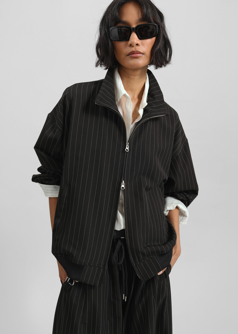 Rilton Light Jacket - Black/White Pinstripe 7