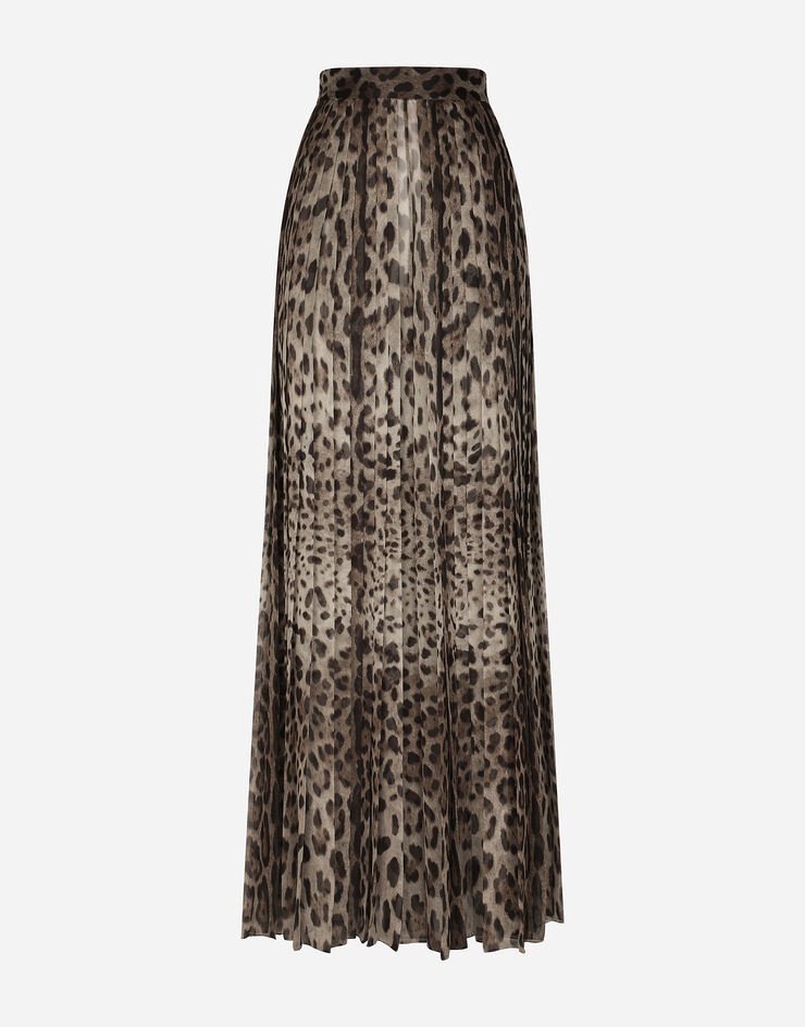 Leopard-print chiffon culottes - 1