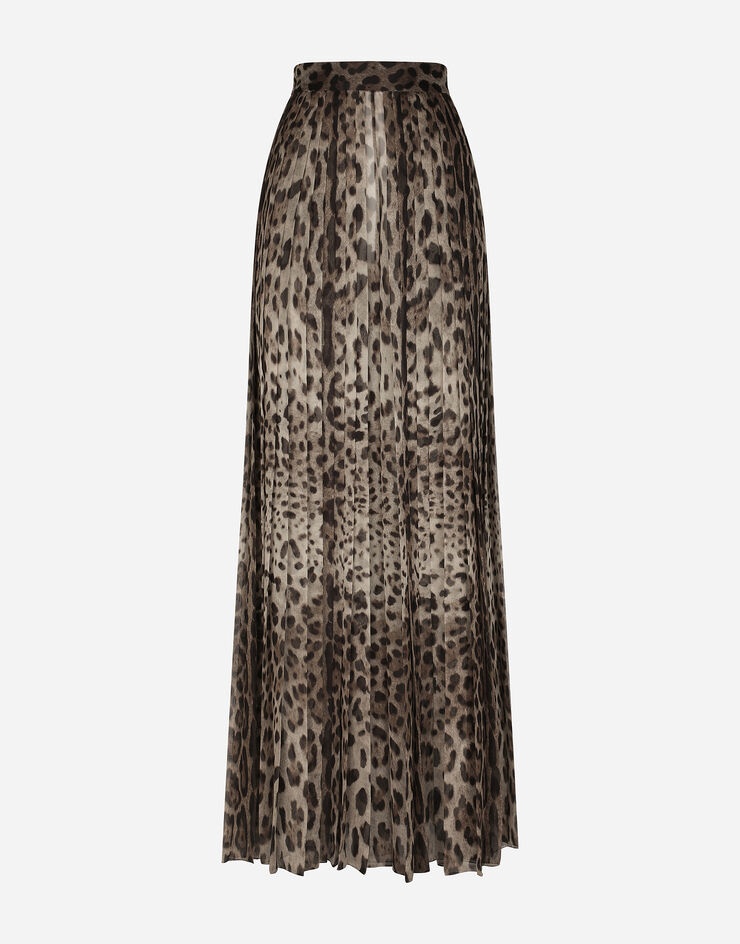 Leopard-print chiffon culottes - 1