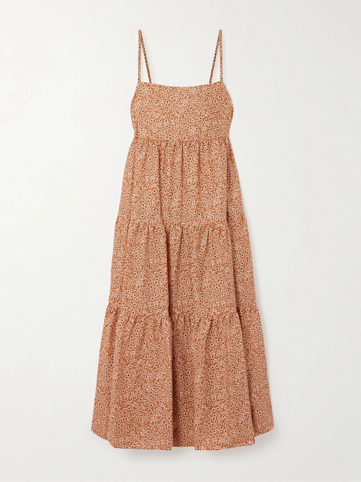 Tiered Floral-print Organic Cotton Maxi Dress - 1