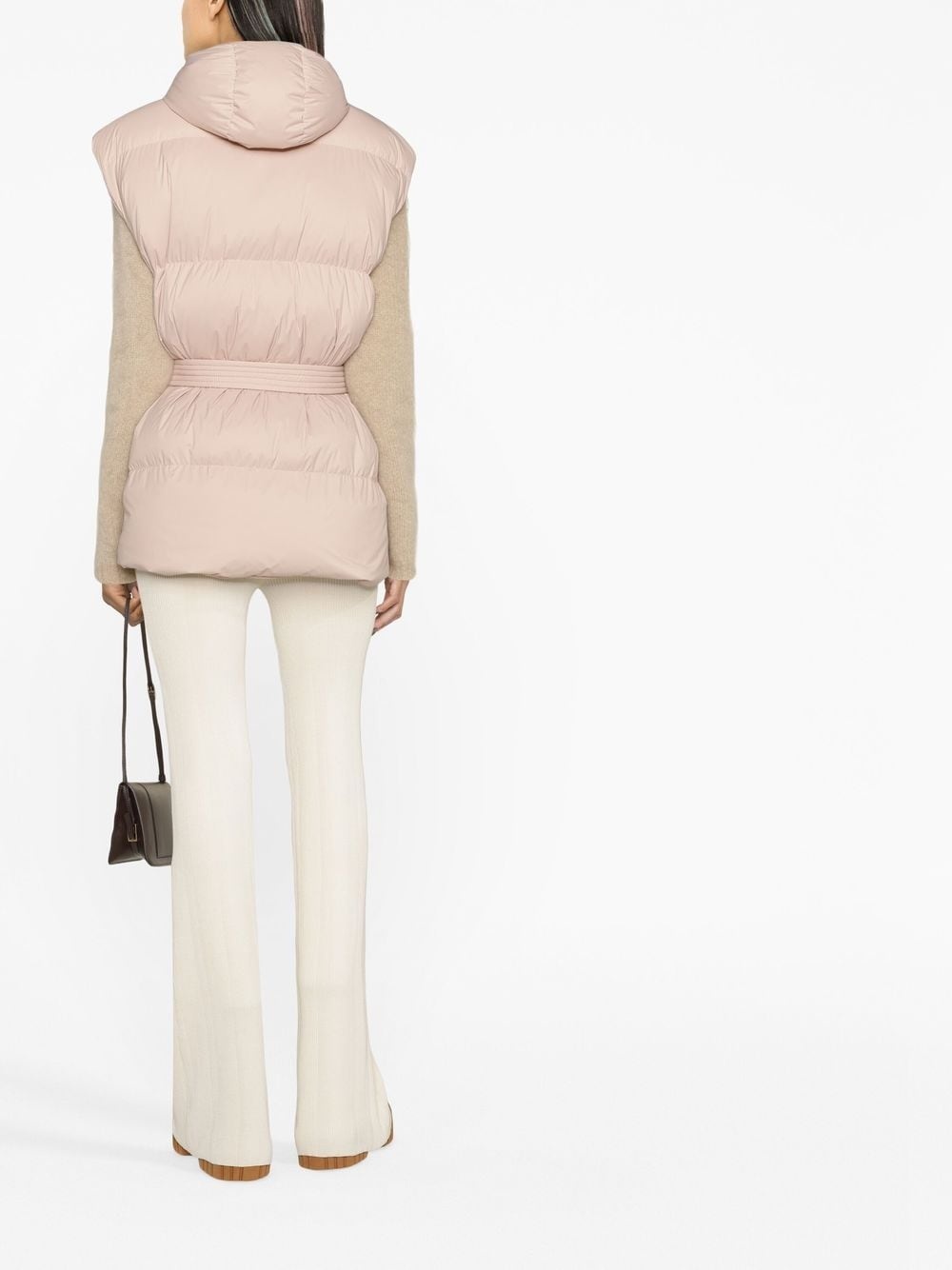 belted-waist puffer vest - 4