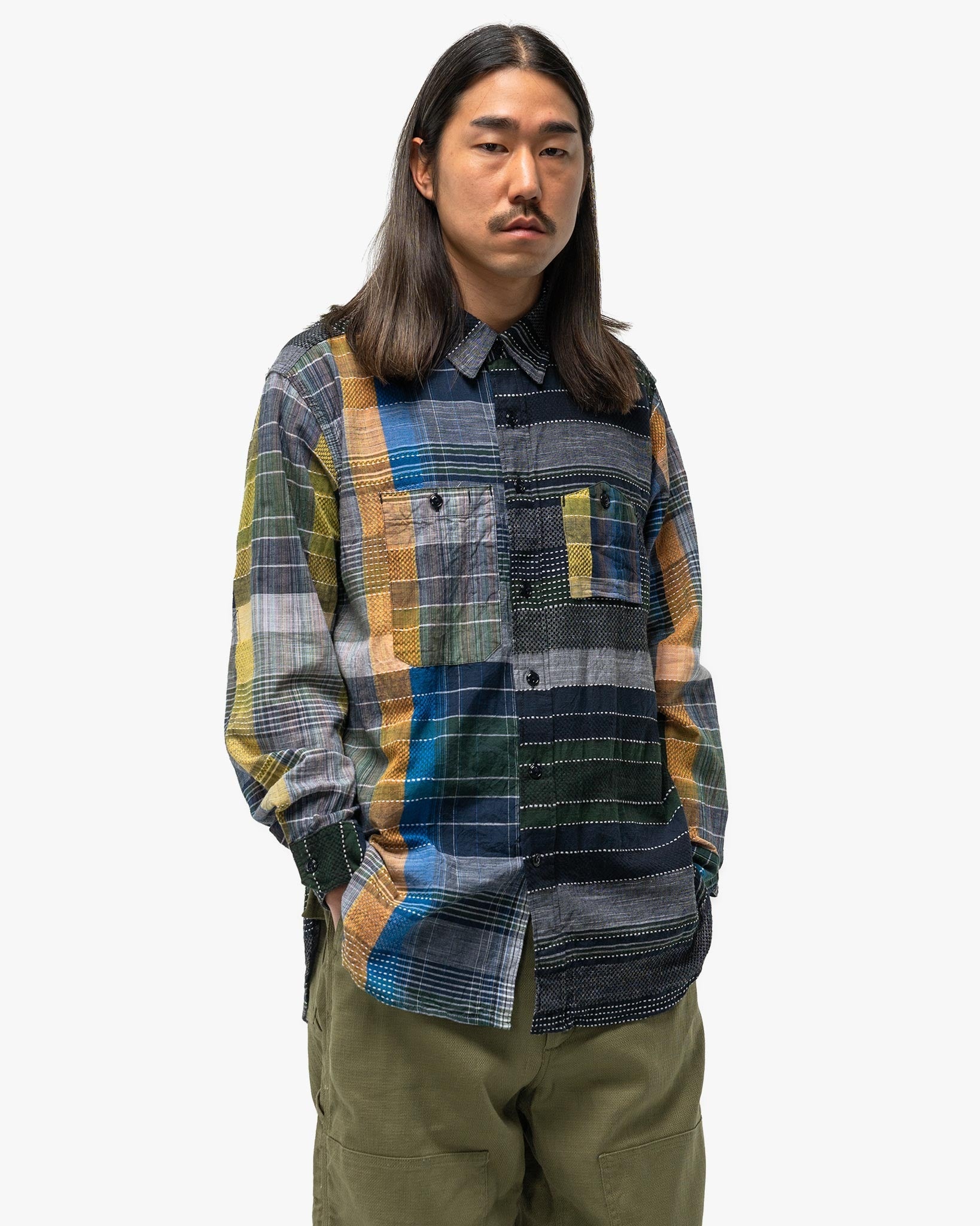 Work Shirt Navy/Yellow/Green - 4