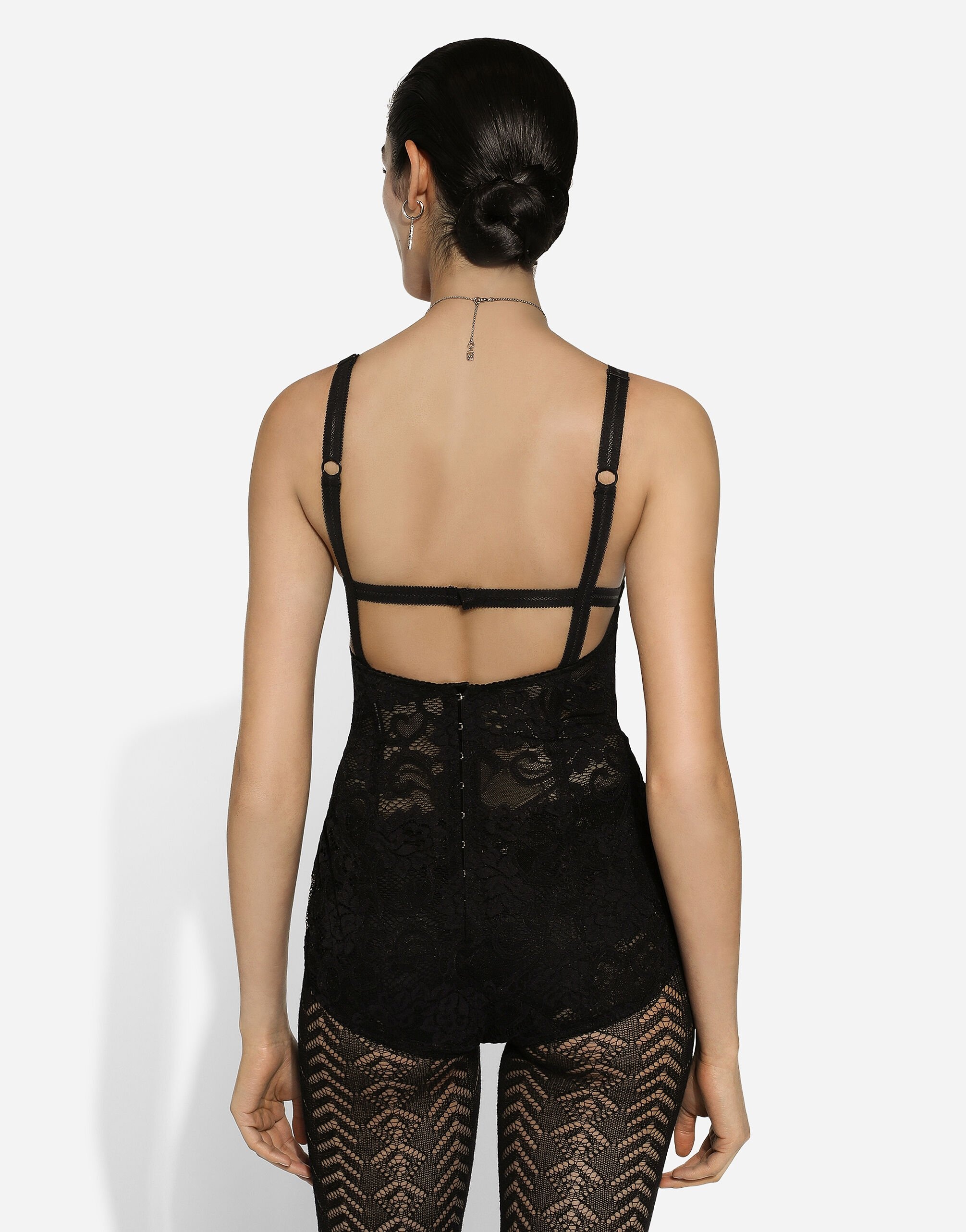 Corset lace and satin bodysuit - 4