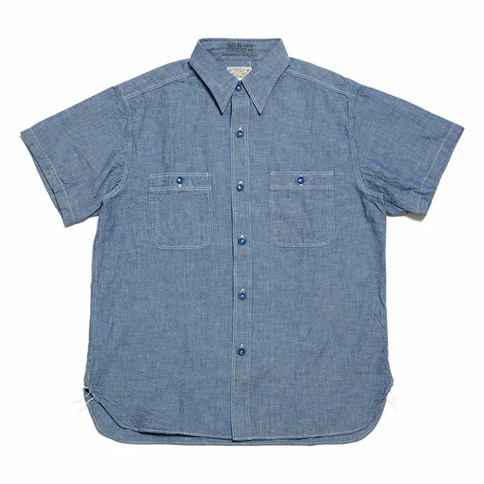 BUZZ RICKSON’S - BLUE CHAMBRAY S/S WORK SHIRT - BR35856 - 1