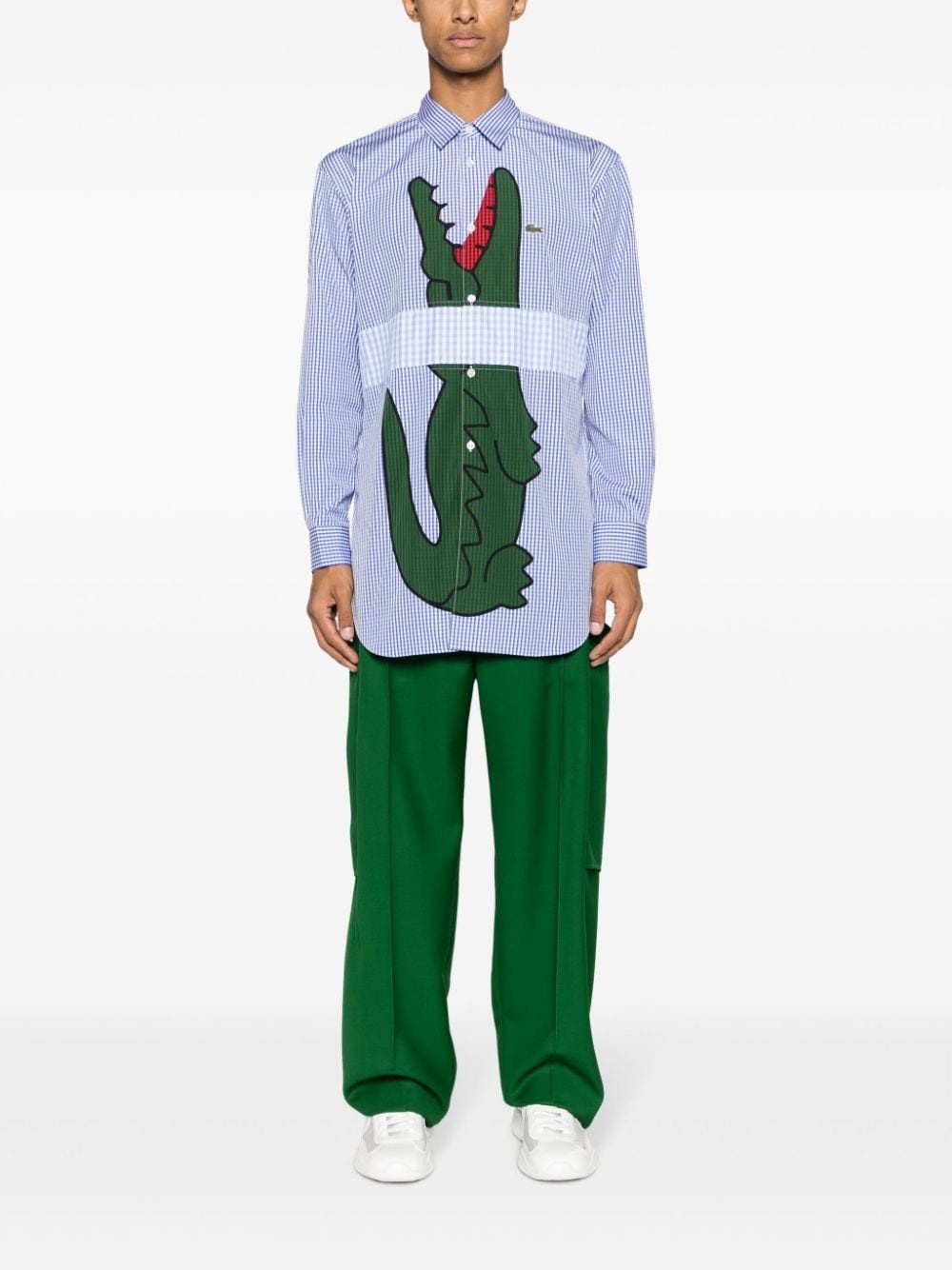 x Lacoste logo-print checked shirt - 2
