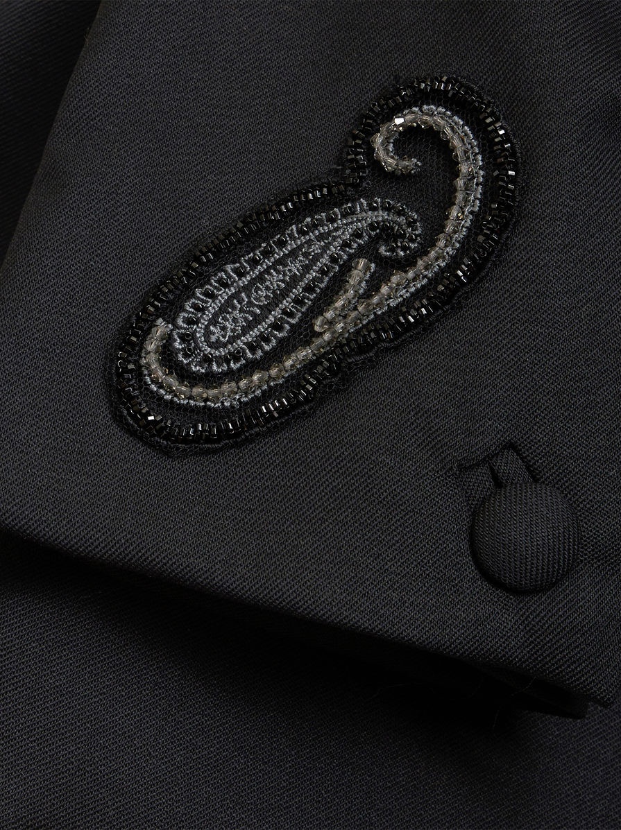 SLIM JACKET WITH PAISLEY EMBROIDERY - 6
