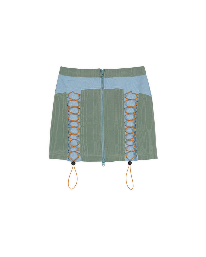 Bungee Zip Mini Skirt - Seafoam 1