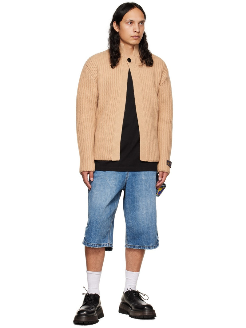 We11done Beige Stand Collar Cardigan outlook