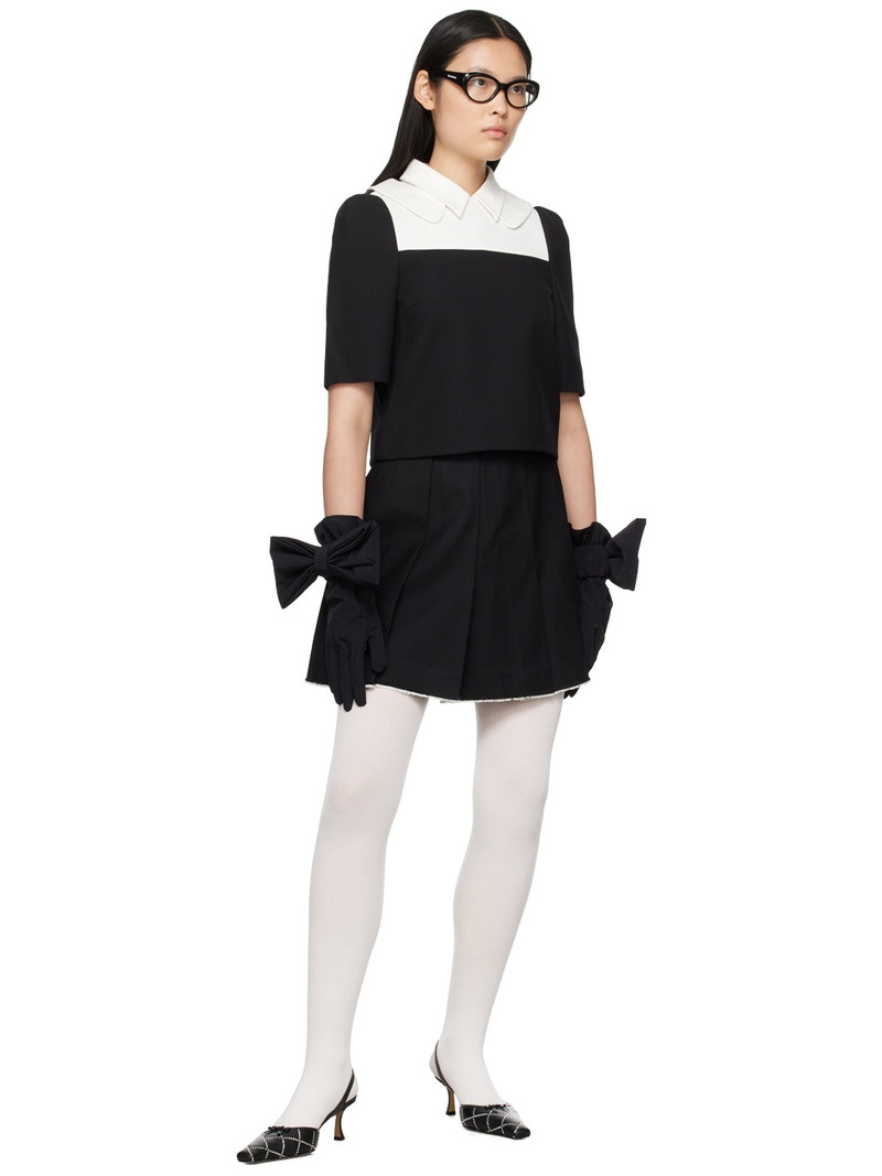 SHUSHU/TONG Black Pleated Miniskirt outlook