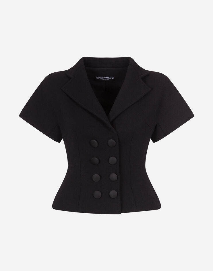 Short-sleeved double-breasted wool jacket - 3