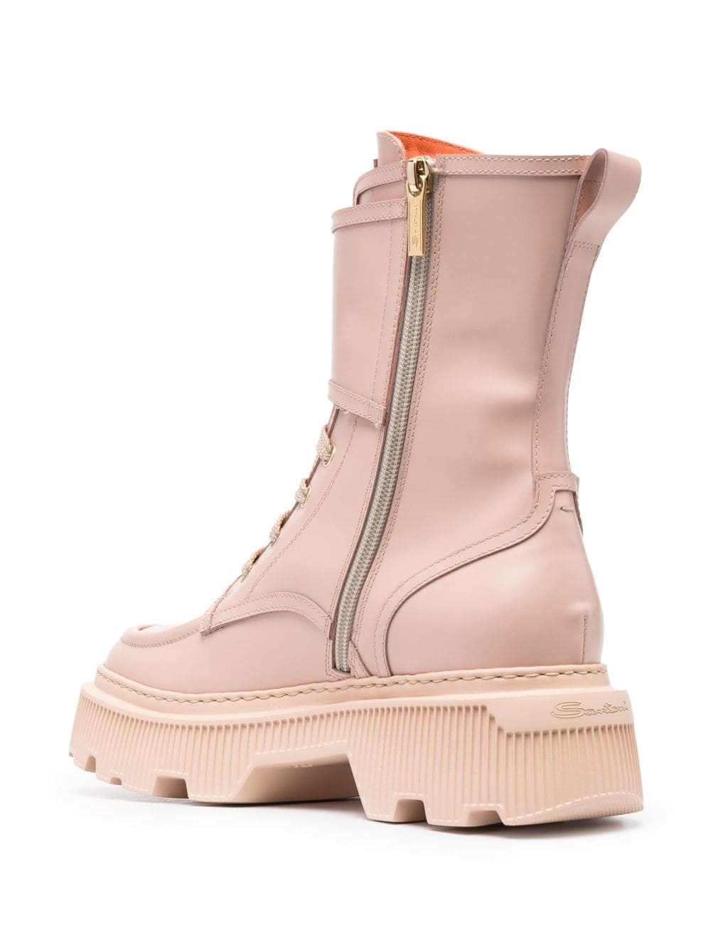 round-toe leather boots - 3