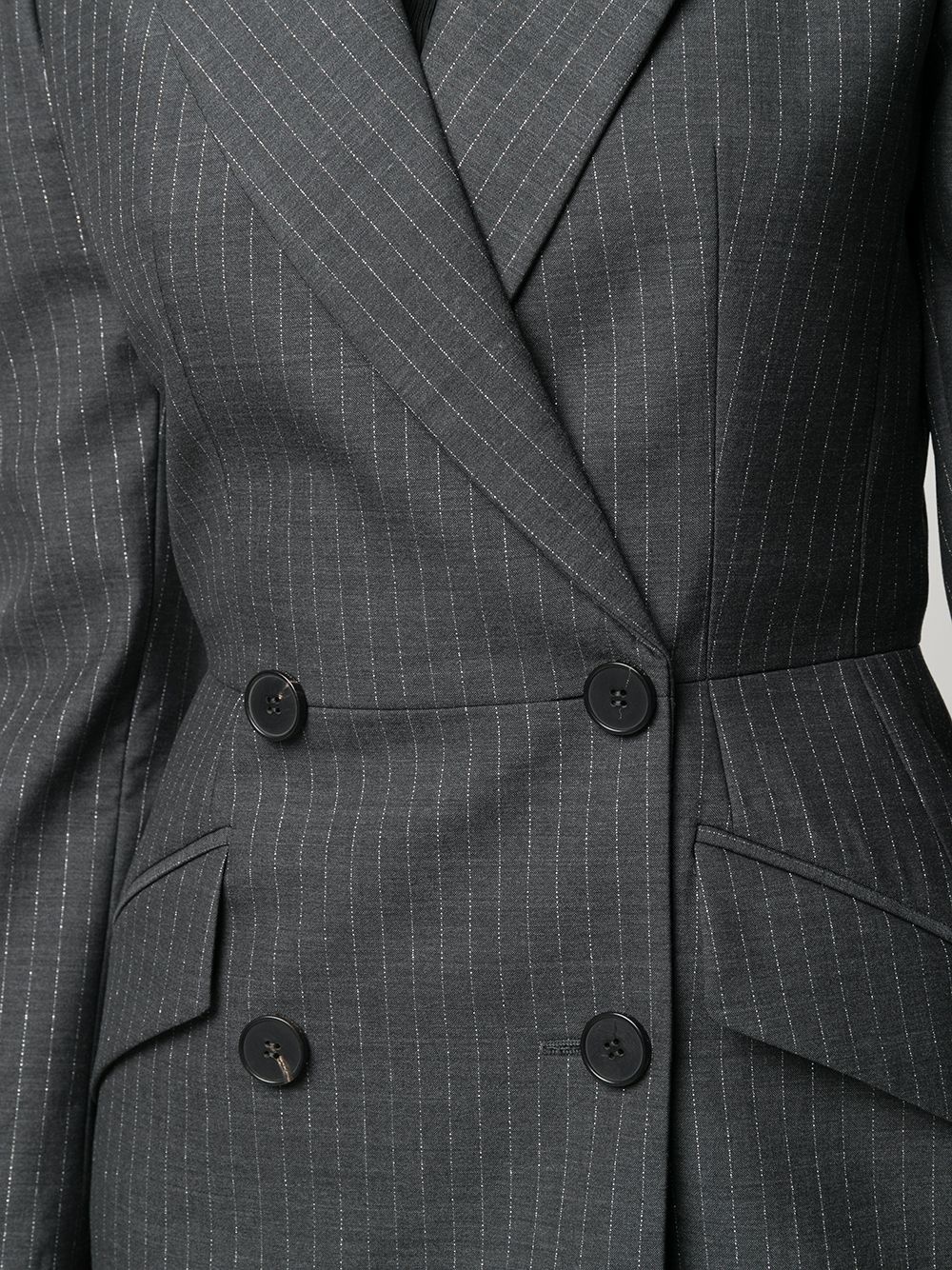 pinstripe double-breasted blazer - 5