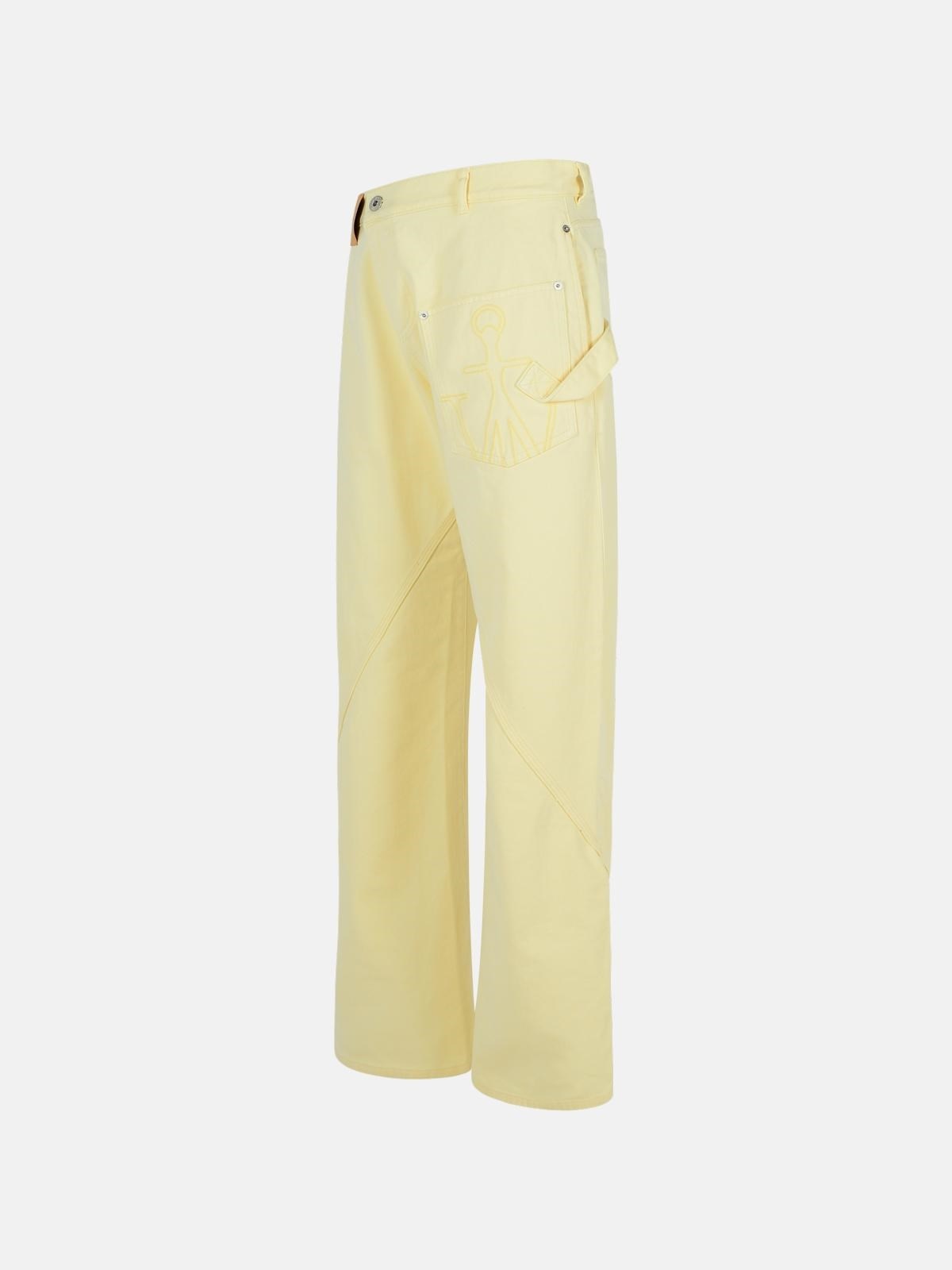 WORKWEAR' COTTON PANTS WITH YELLOW TWISTED LEG - 2