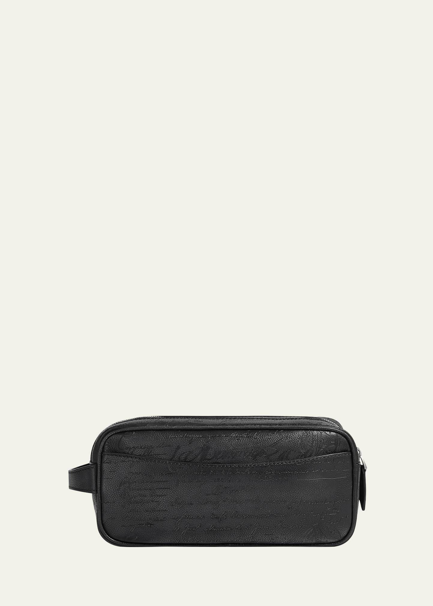 Men's Formula 1003 Scritto Leather Toiletry Pouch - 1
