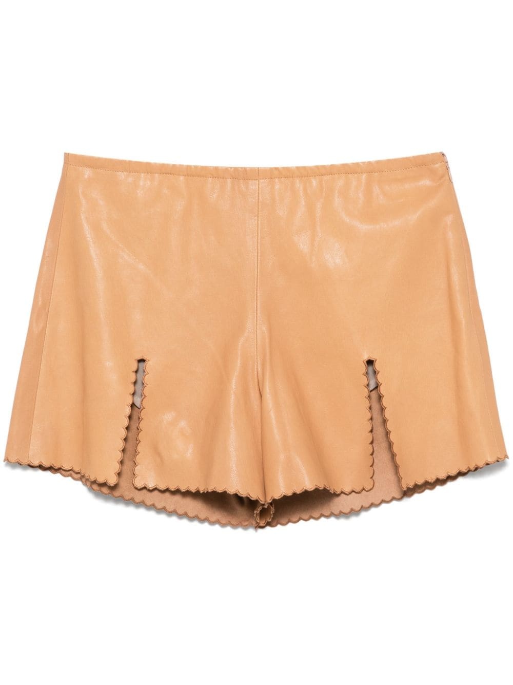 vented leather shorts - 1