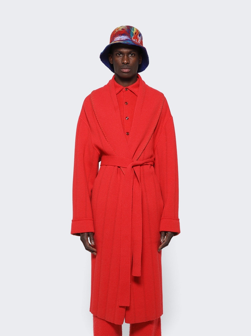 X The Elder Statesman Cashmere and Wool Robe Red - 3