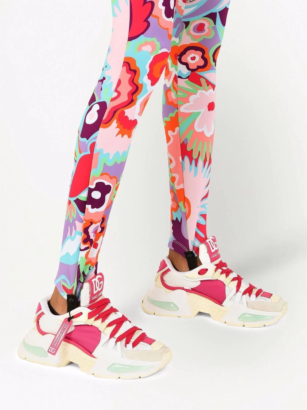 floral-print high-waisted leggings - 5