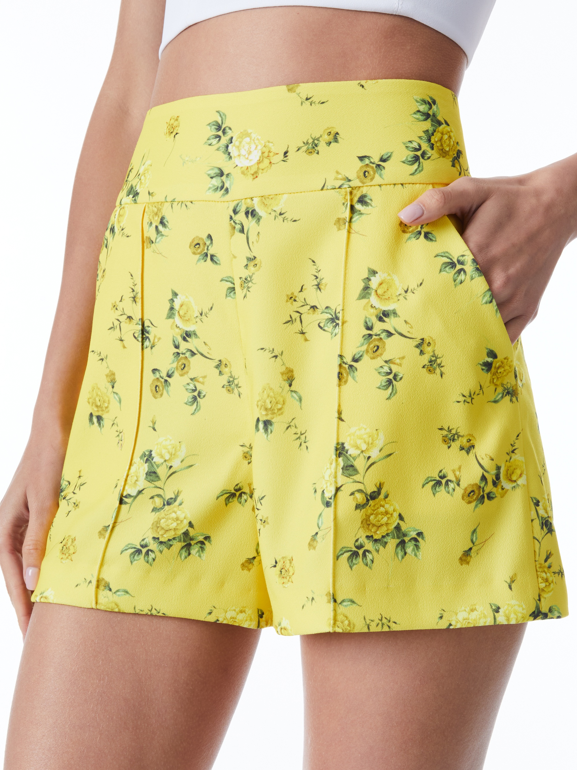 DONALD HIGH WAISTED PINTUCK SHORTS - 5