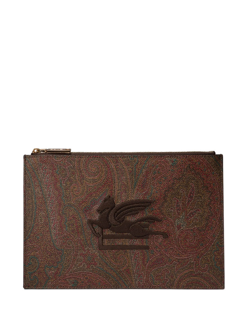 Etro Logo Embroidered Clutch Bag 1