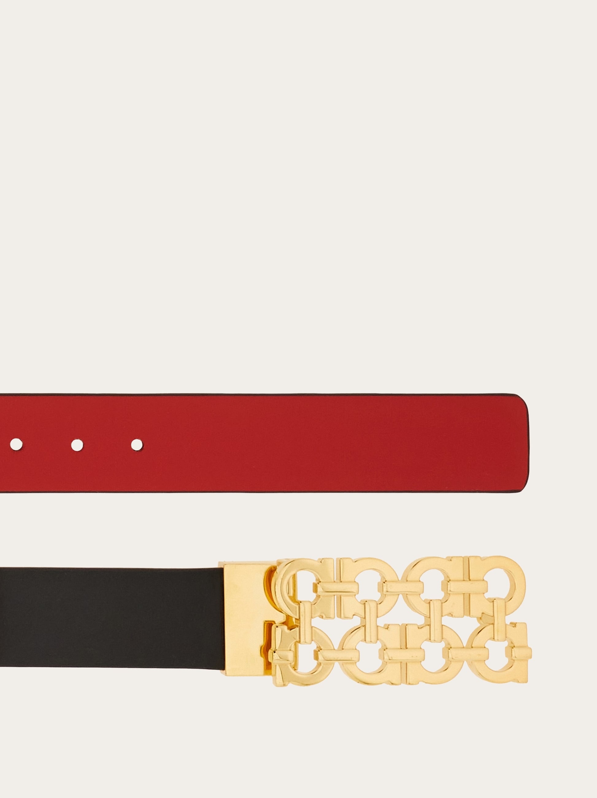 Reversible and adjustable belt with woven Gancini - 2