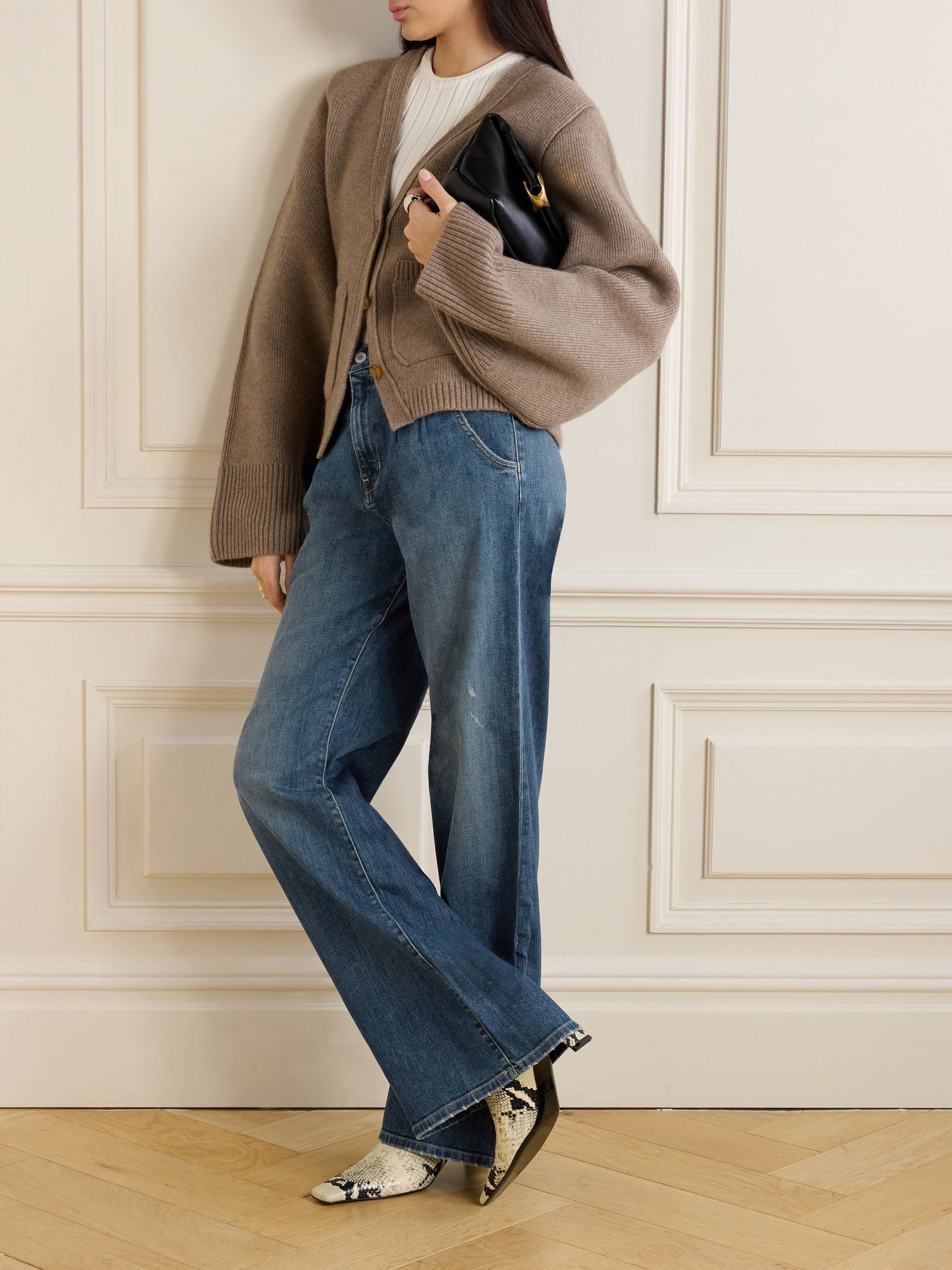 Flora pleated high-rise wide-leg jeans Blue - 2