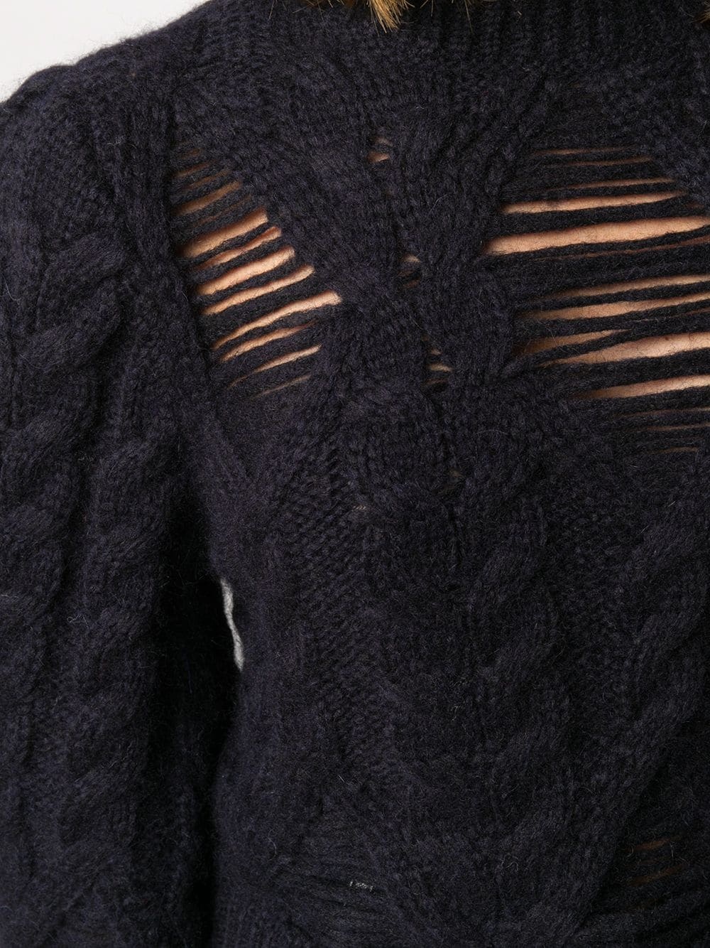 open cable-knit jumper - 5