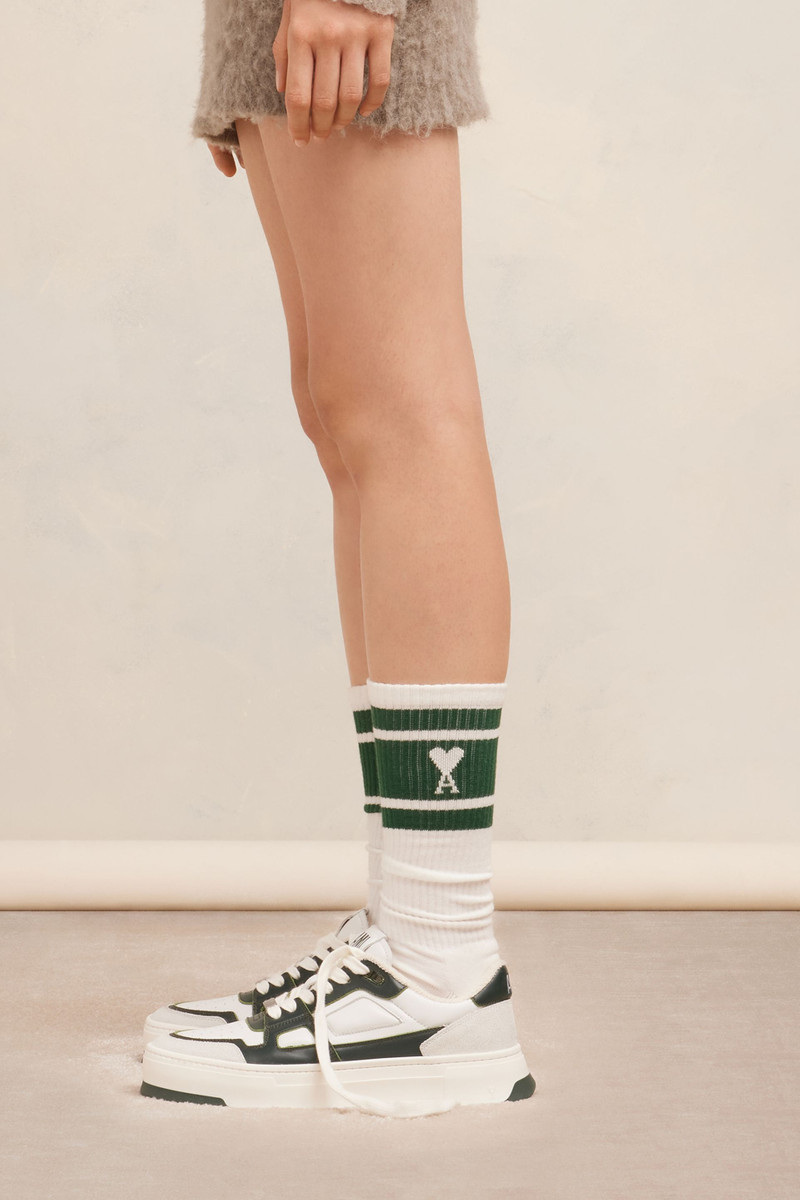 AMI Paris Ami De Coeur Striped Socks outlook