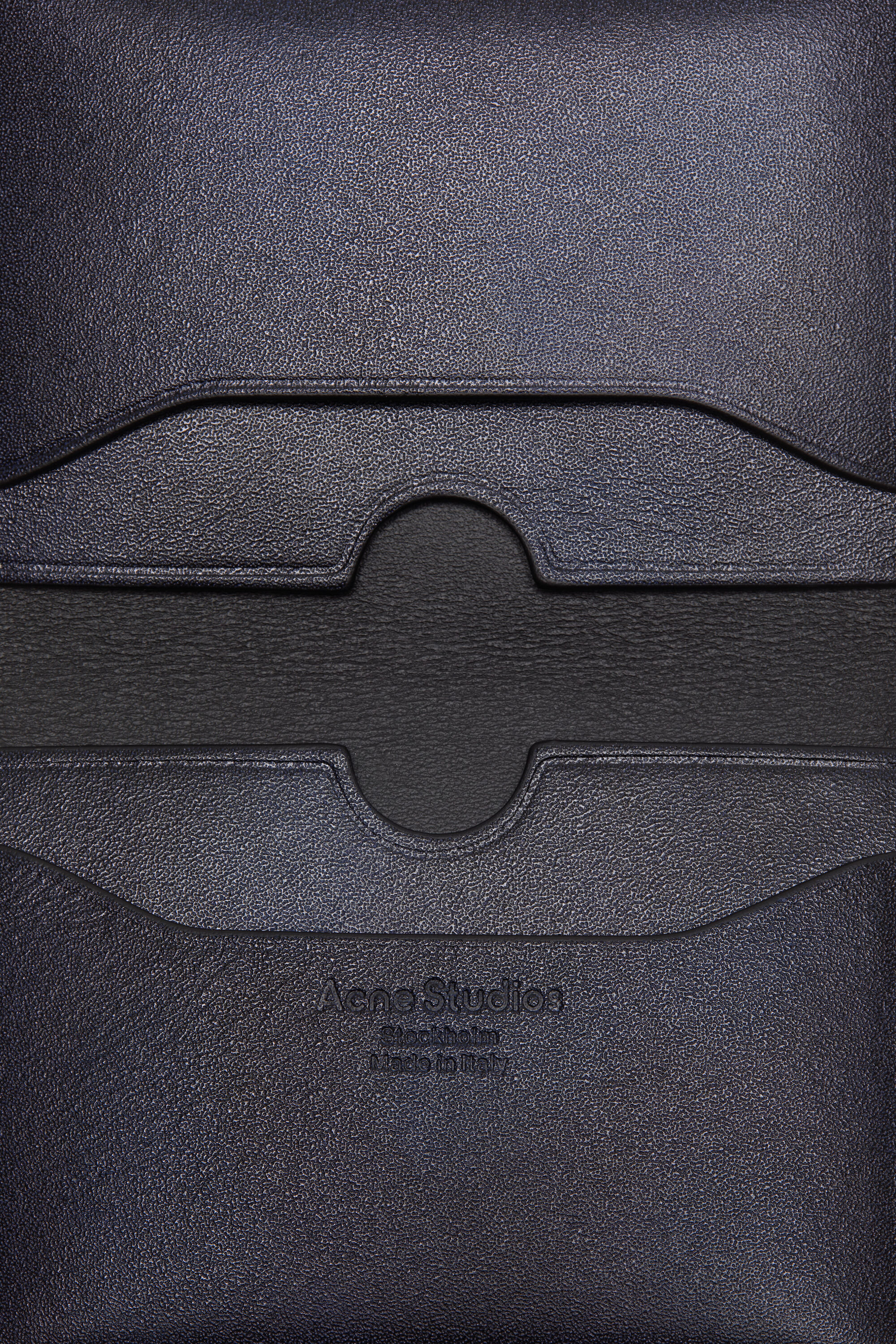 Folded leather wallet - Navy blue - 5