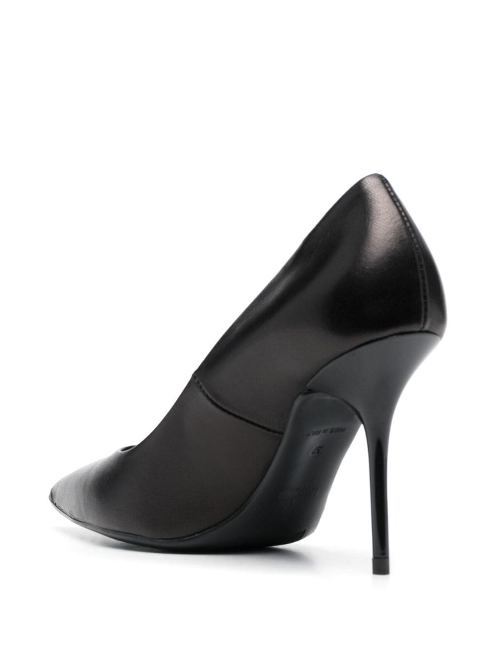 logo-print pointed-toe leather pumps - 3