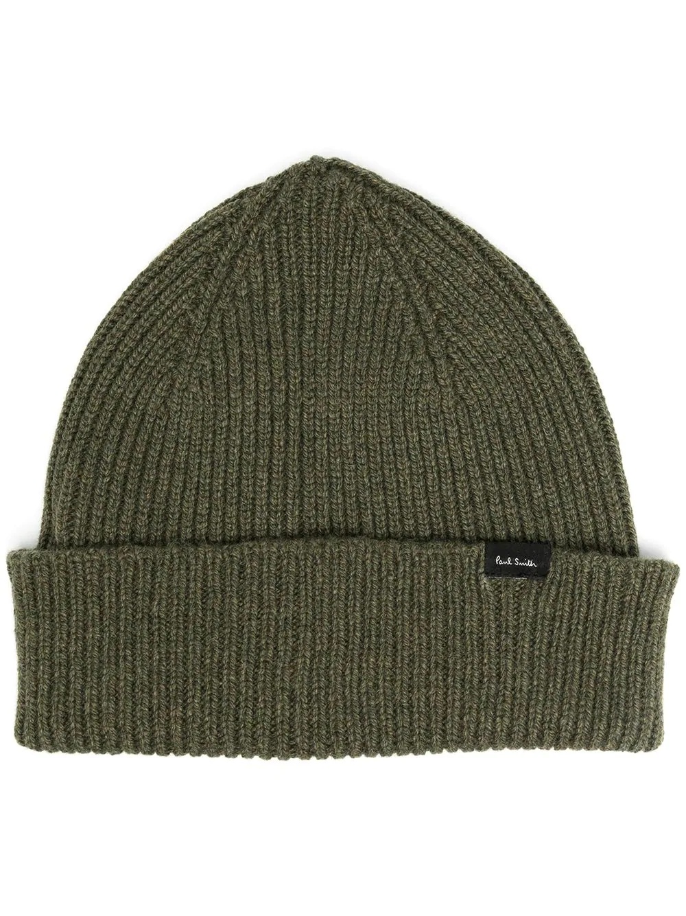 ribbed knit cashmere beanie - 1